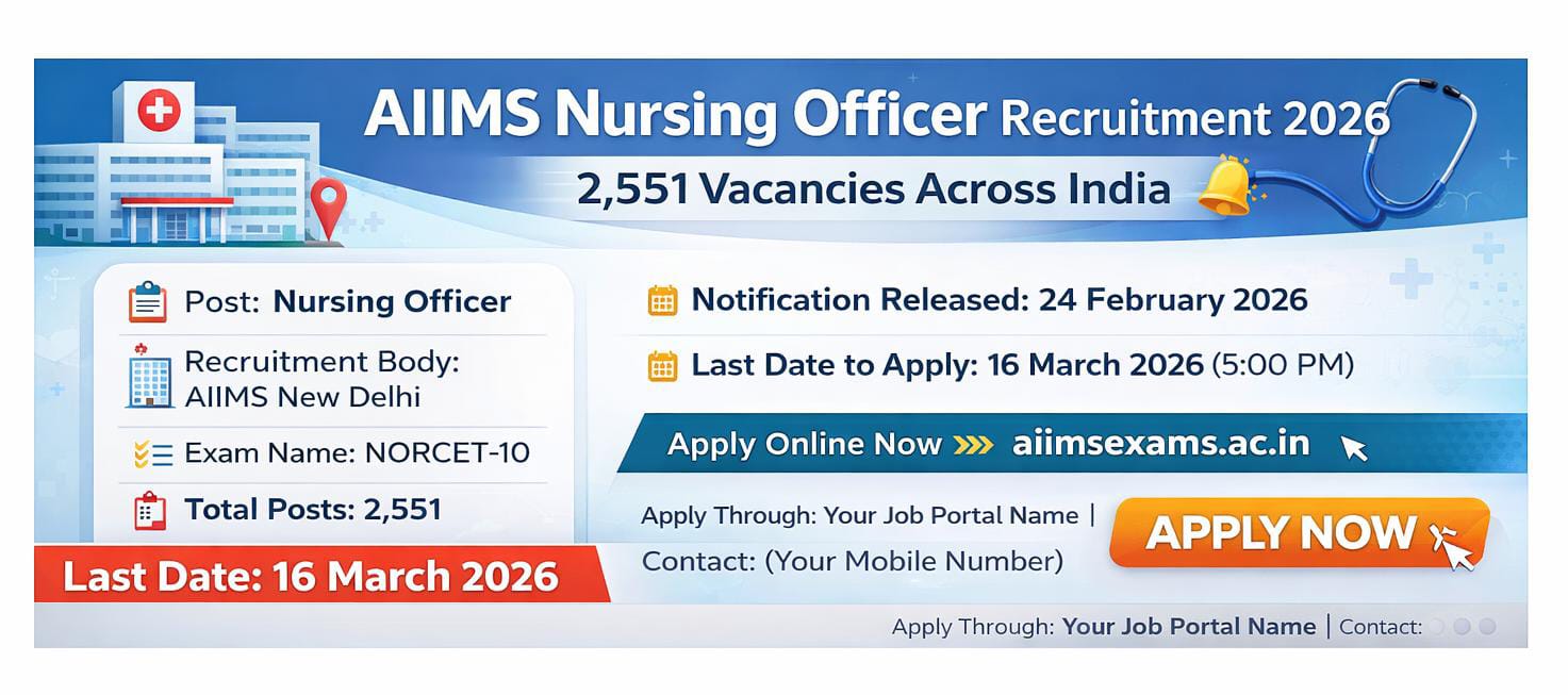 AIIMS Nursing Officer Recruitment 2026