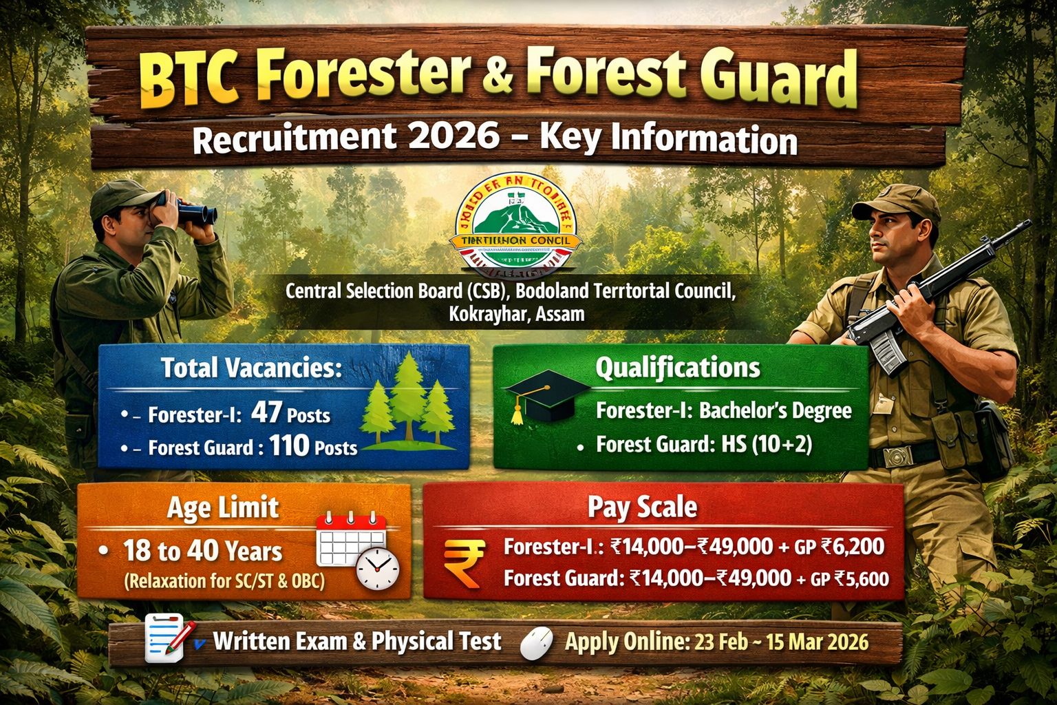 BTC Forester Forest Guard Recruitment 2026 1